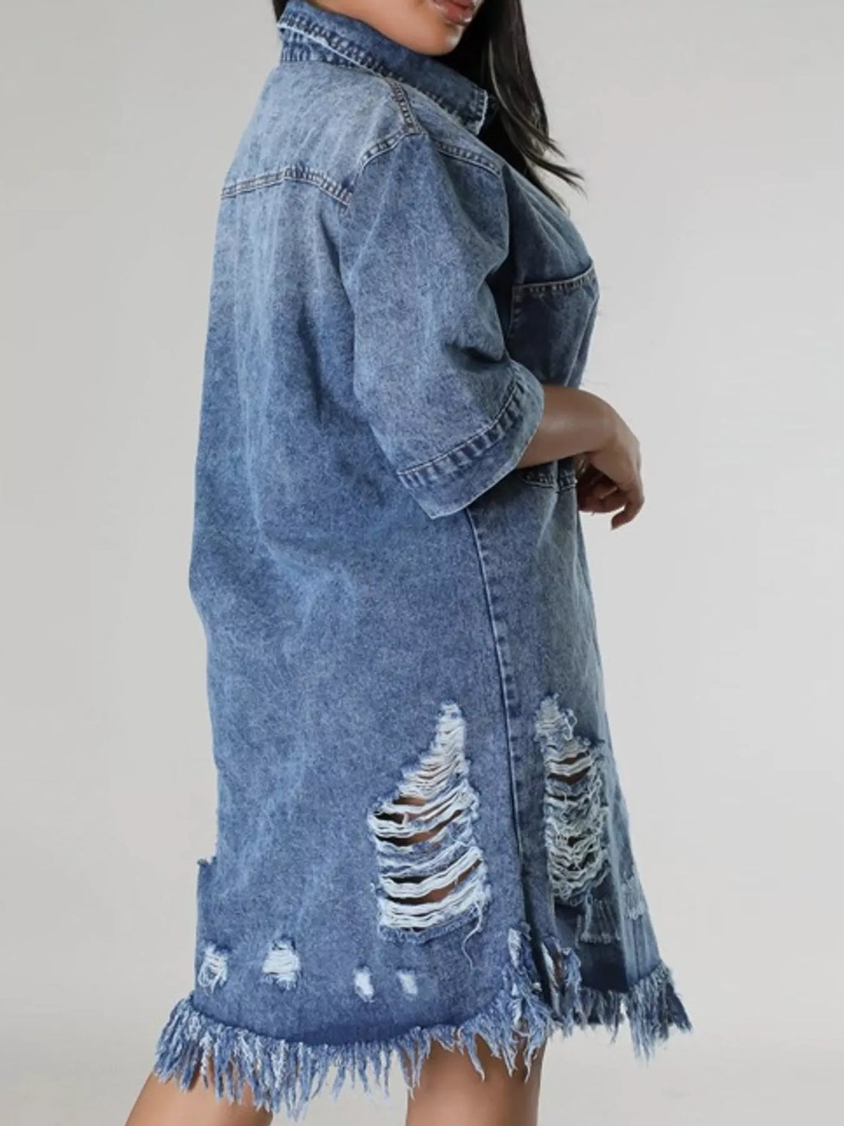 Denim dress, blue side