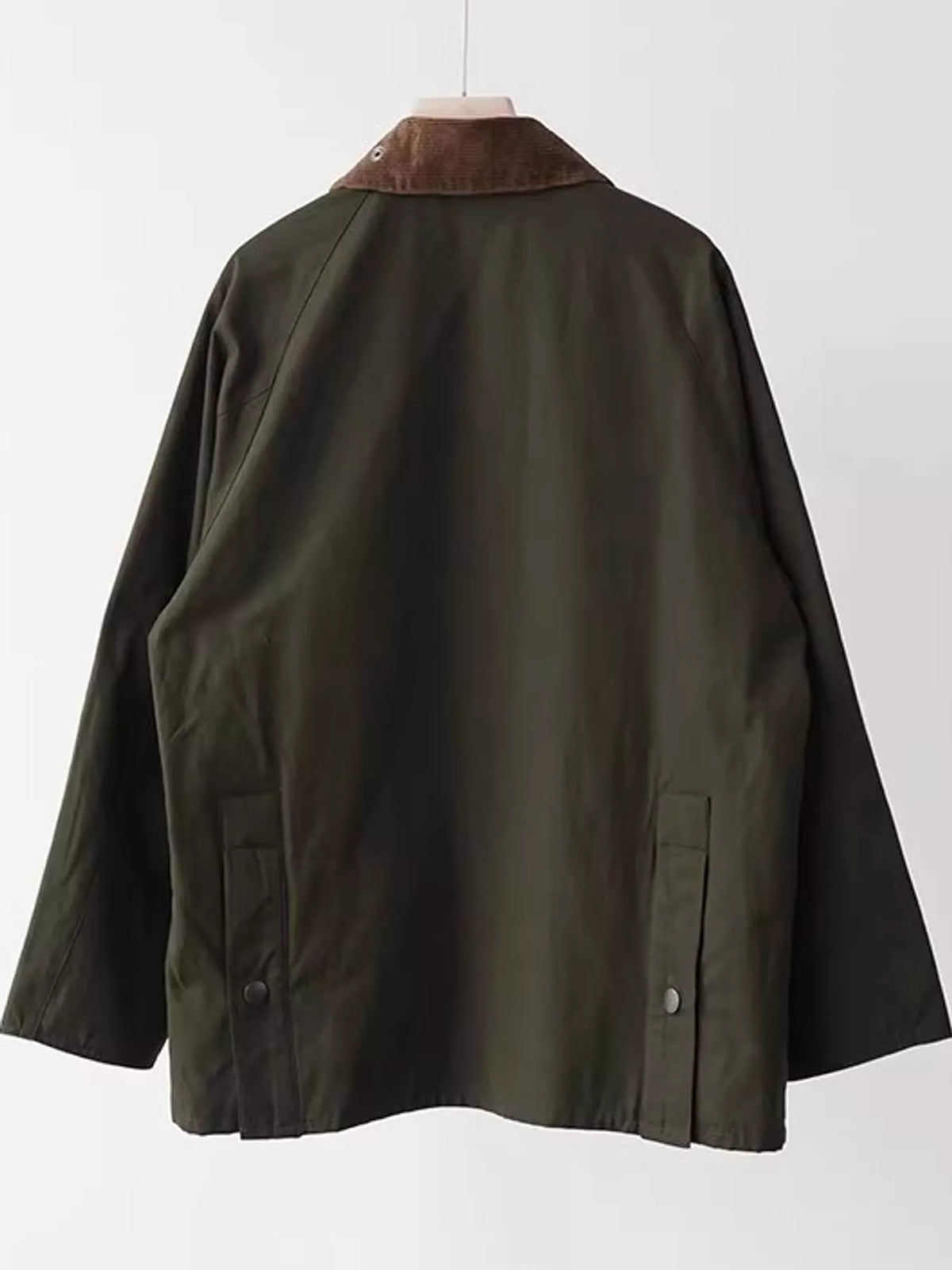 Corduroy Collar Zip-Up Jacket — back view
