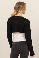 Trendsi HYFVE Cable-Knit Tie-Front Shrug -