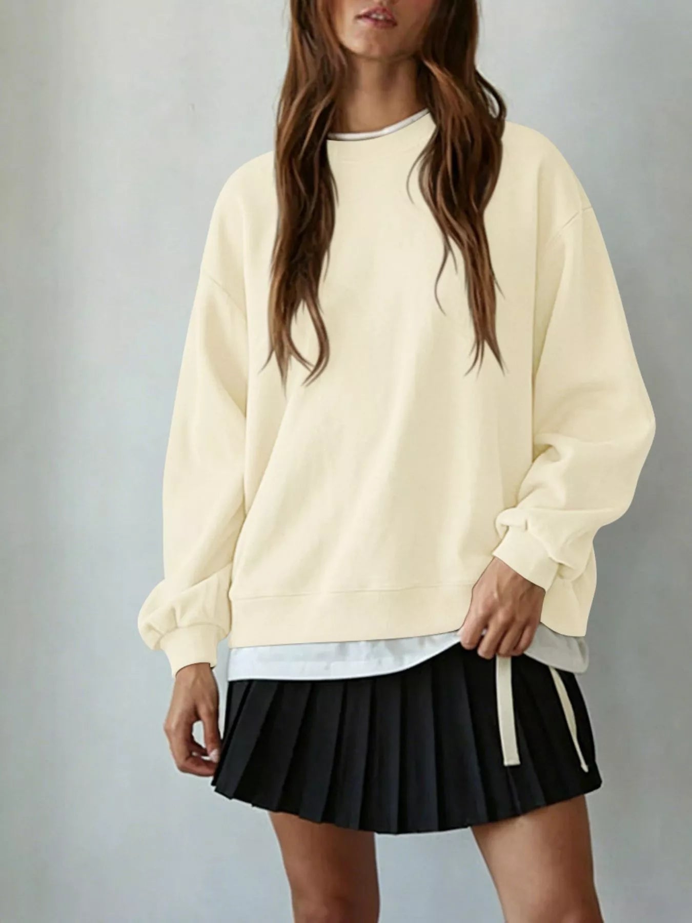 Trendsi Oversized Crew Neck Sweatshirt -