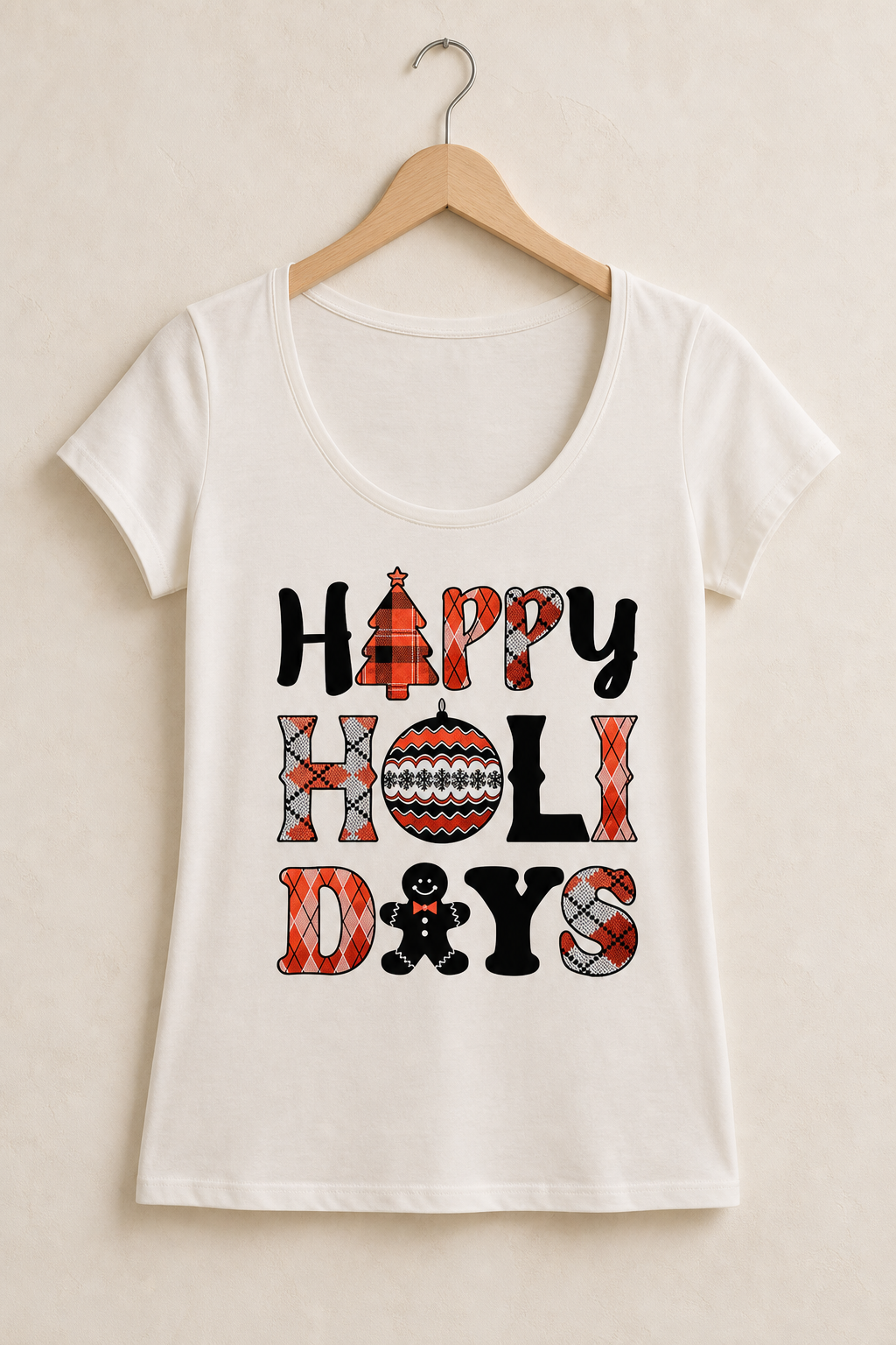 Niobe Clothing Happy Holidays Graphic T-Shirt - T-Shirts holiday