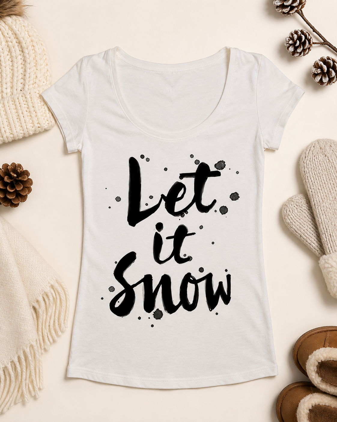 Niobe Clothing Let It Snow Holiday Graphic T-Shirt - T-Shirts holiday