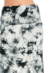 Niobe Clothing Black White Tie Dye Printed Maxi Skirt - Skirts