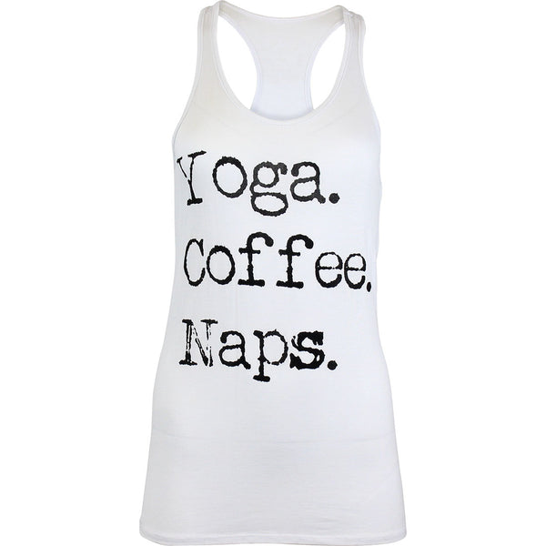 Yoga Coffee Naps Racerback Tank Top Tops- Niobe Clothing