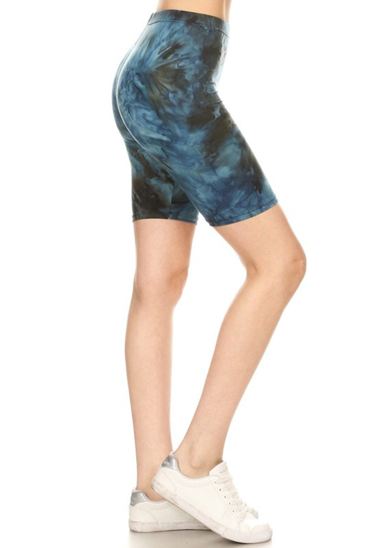 Love It Blue Multi Tie Dye Biker Shorts - Legging Shorts p_bikershorts