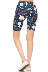Sea Life Biker Shorts leggings- Niobe Clothing