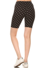 Black White Polka Dot Biker Shorts leggings- Niobe Clothing