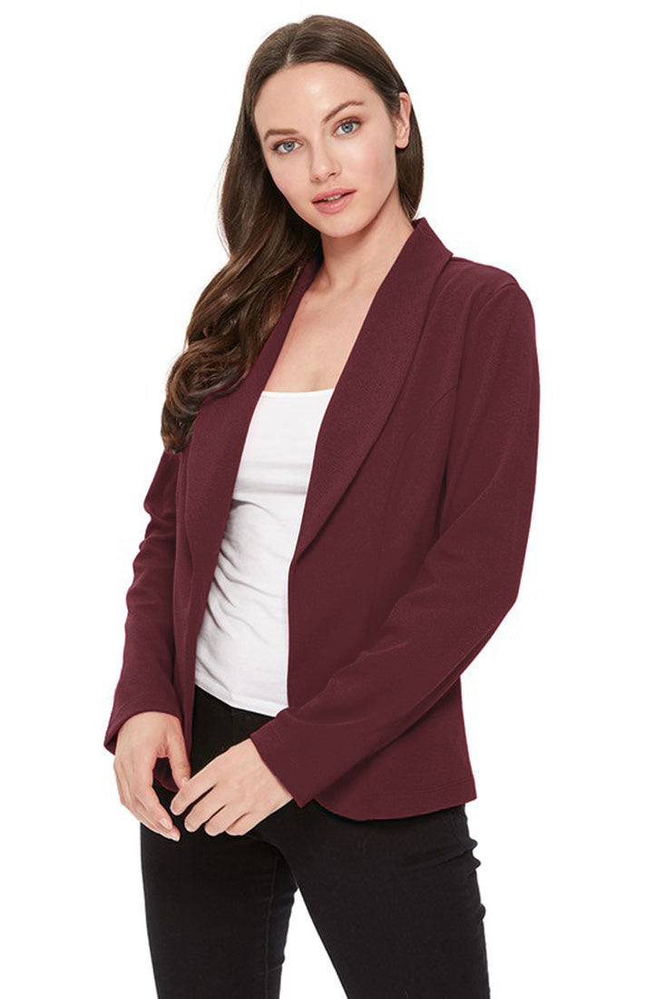 Zenana Lightweight Casual Open Front Blazer - Pea Coats sb_outerwear