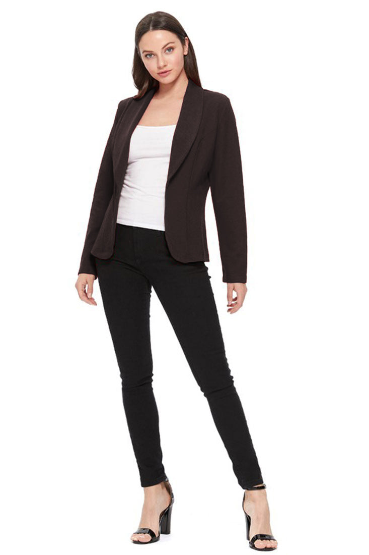 Zenana Lightweight Casual Open Front Blazer - Pea Coats sb_outerwear