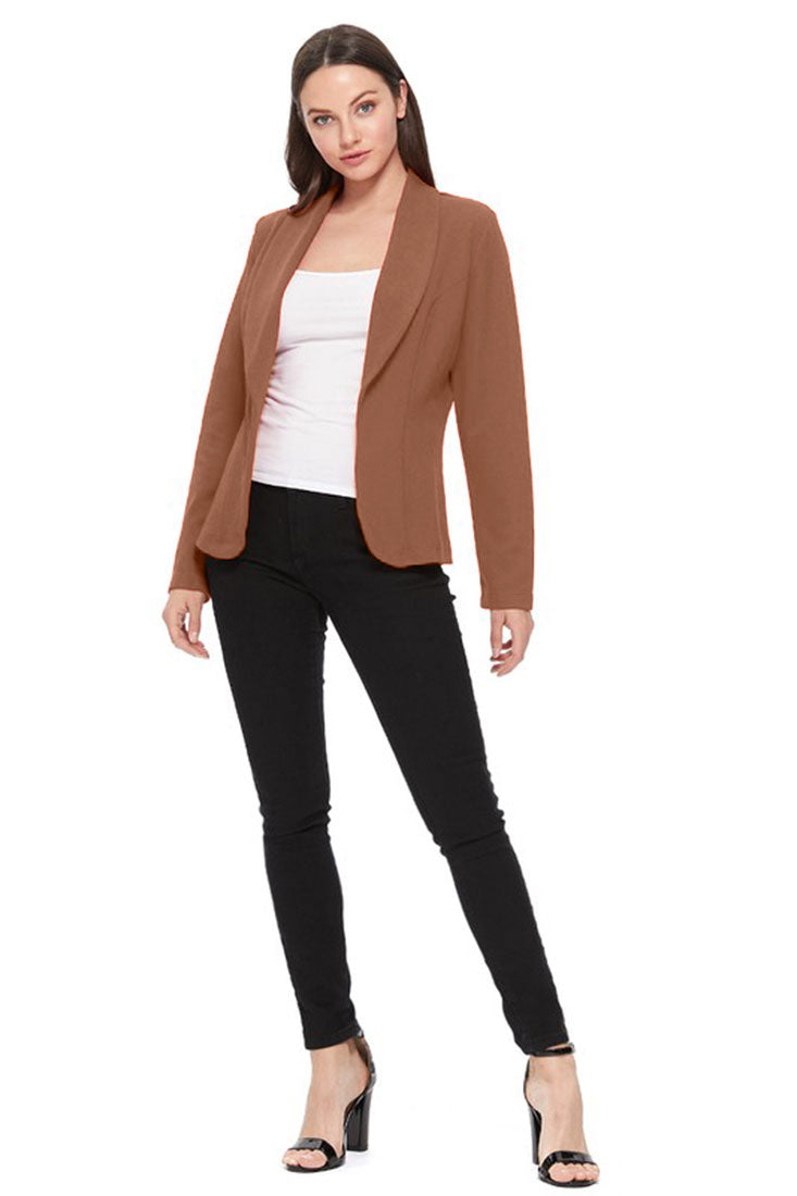 Zenana Lightweight Casual Open Front Blazer - Pea Coats sb_outerwear