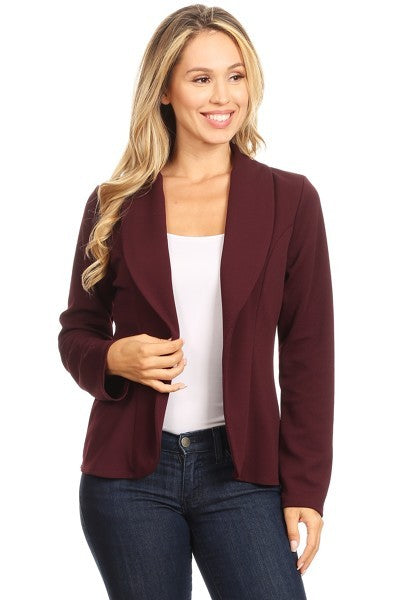 Zenana Lightweight Casual Open Front Blazer - Pea Coats sb_outerwear