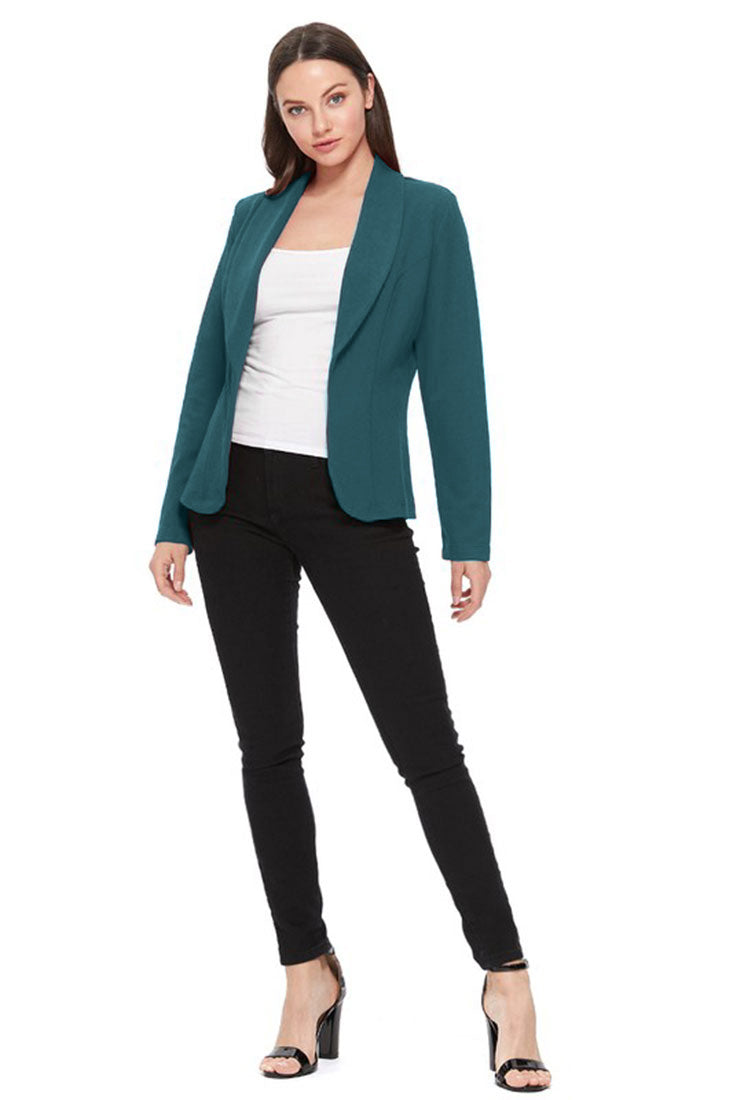 Zenana Lightweight Casual Open Front Blazer - Pea Coats sb_outerwear