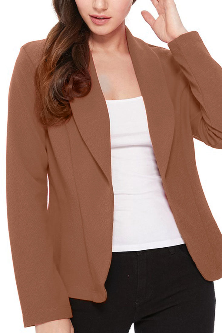 Zenana Lightweight Casual Open Front Blazer - Pea Coats sb_outerwear