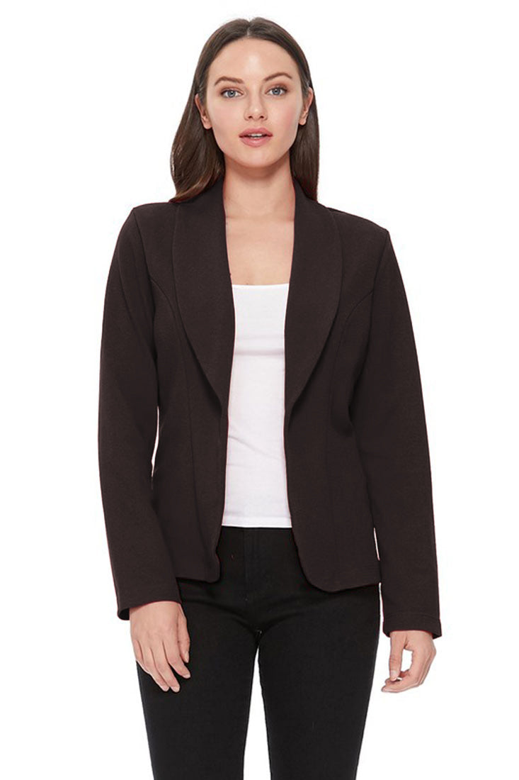 Zenana Lightweight Casual Open Front Blazer - Pea Coats sb_outerwear