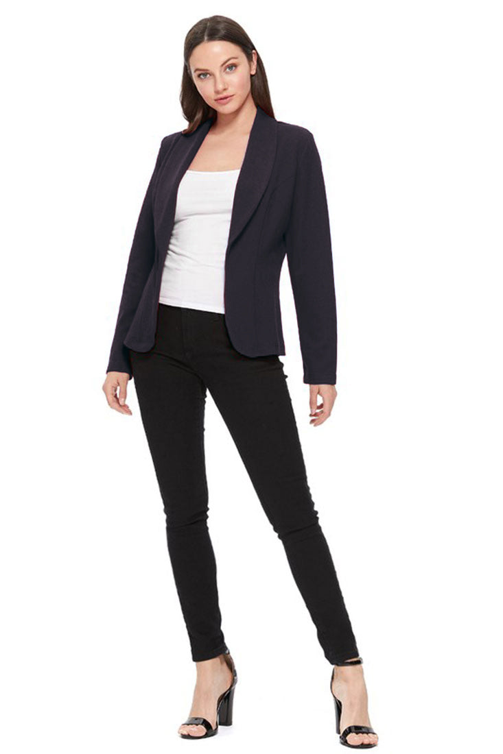 Zenana Lightweight Casual Open Front Blazer - Pea Coats sb_outerwear