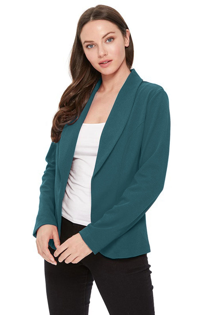 Zenana Lightweight Casual Open Front Blazer - Pea Coats sb_outerwear