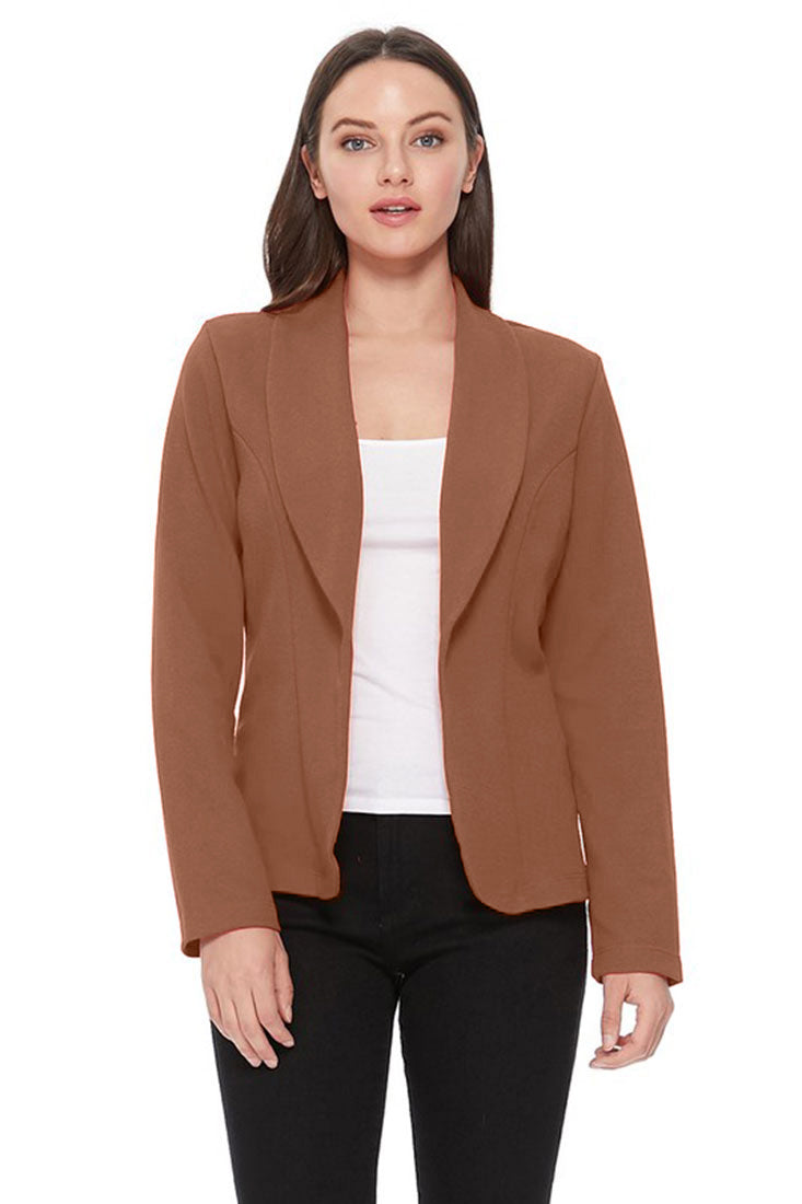 Zenana Lightweight Casual Open Front Blazer - Pea Coats sb_outerwear