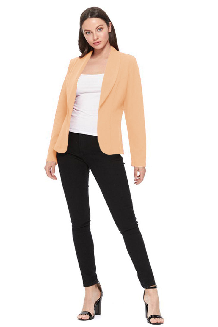 Zenana Lightweight Casual Open Front Blazer - Pea Coats sb_outerwear
