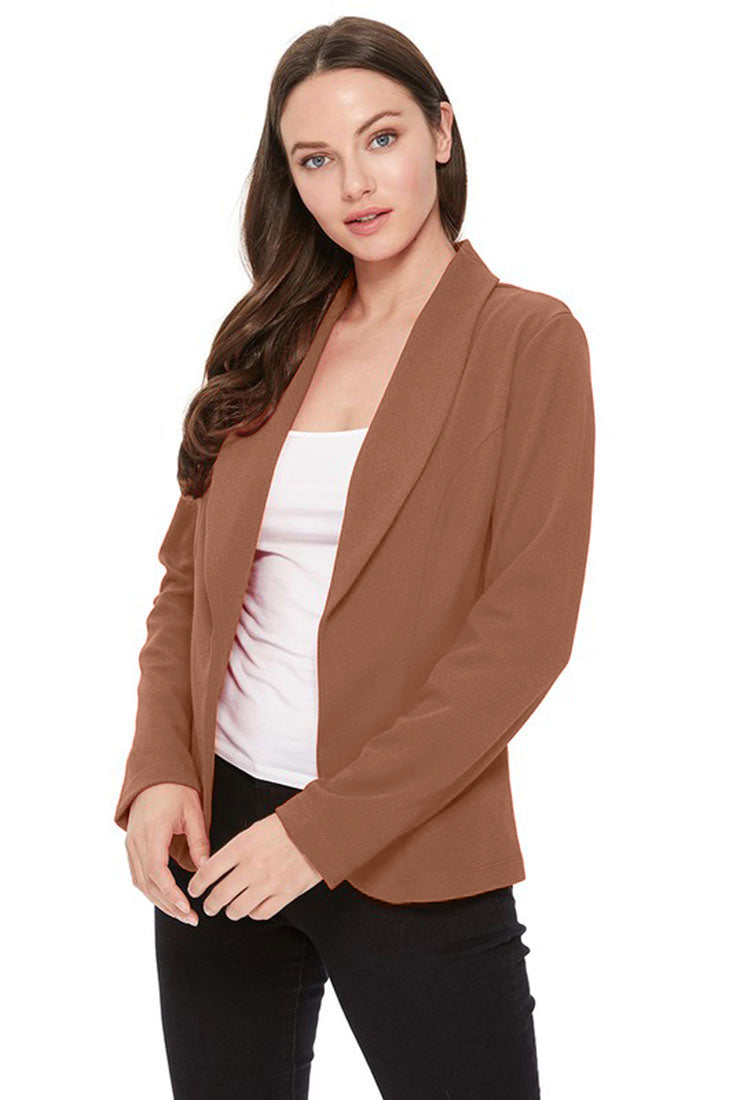 Zenana Lightweight Casual Open Front Blazer - Pea Coats sb_outerwear