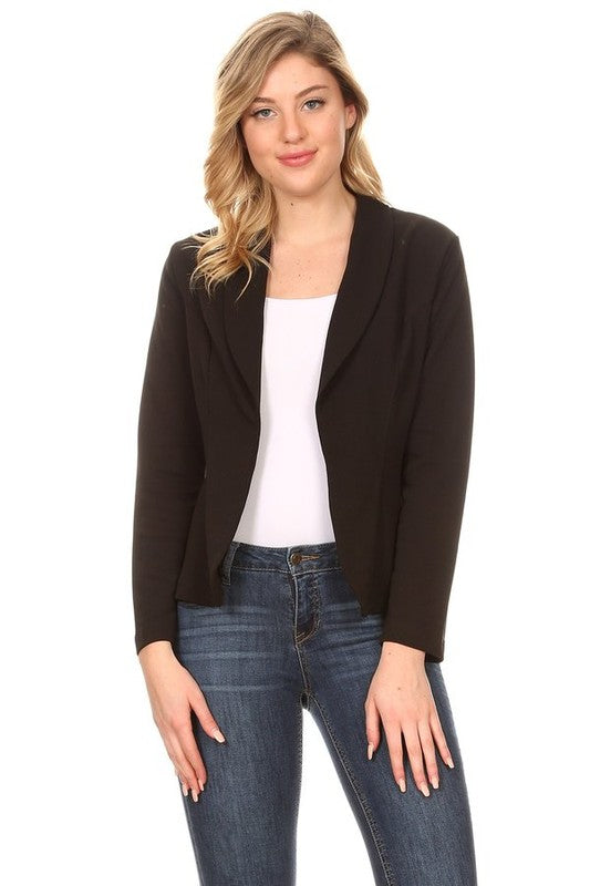 Zenana Lightweight Casual Open Front Blazer - Pea Coats sb_outerwear