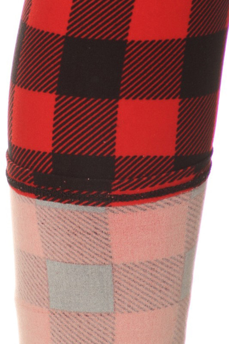 Niobe Clothing Gingham Red Plaid Leggings - Leggings p_leggings
