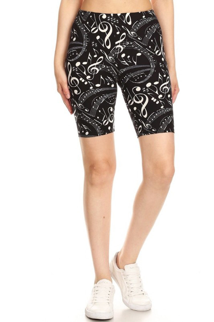 Love It Musical Notes Biker Shorts - Legging Shorts p_bikershorts