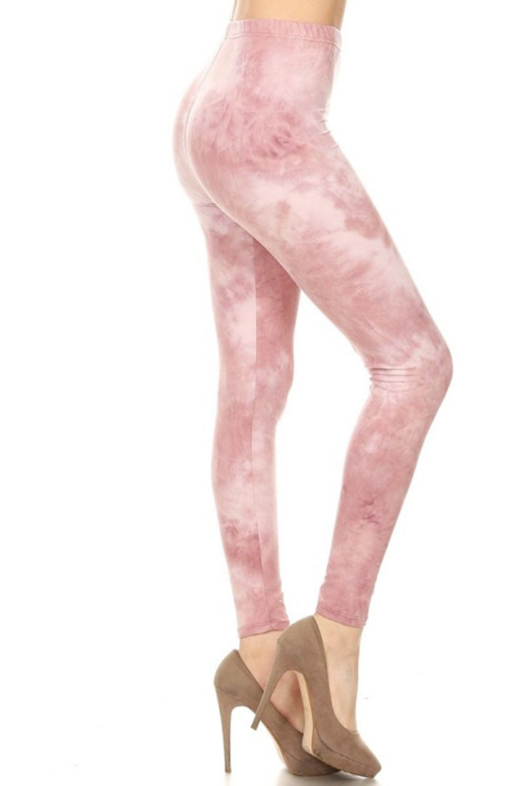 Niobe Clothing Pink Pastel Tie Dye Leggings - Leggings p_leggings