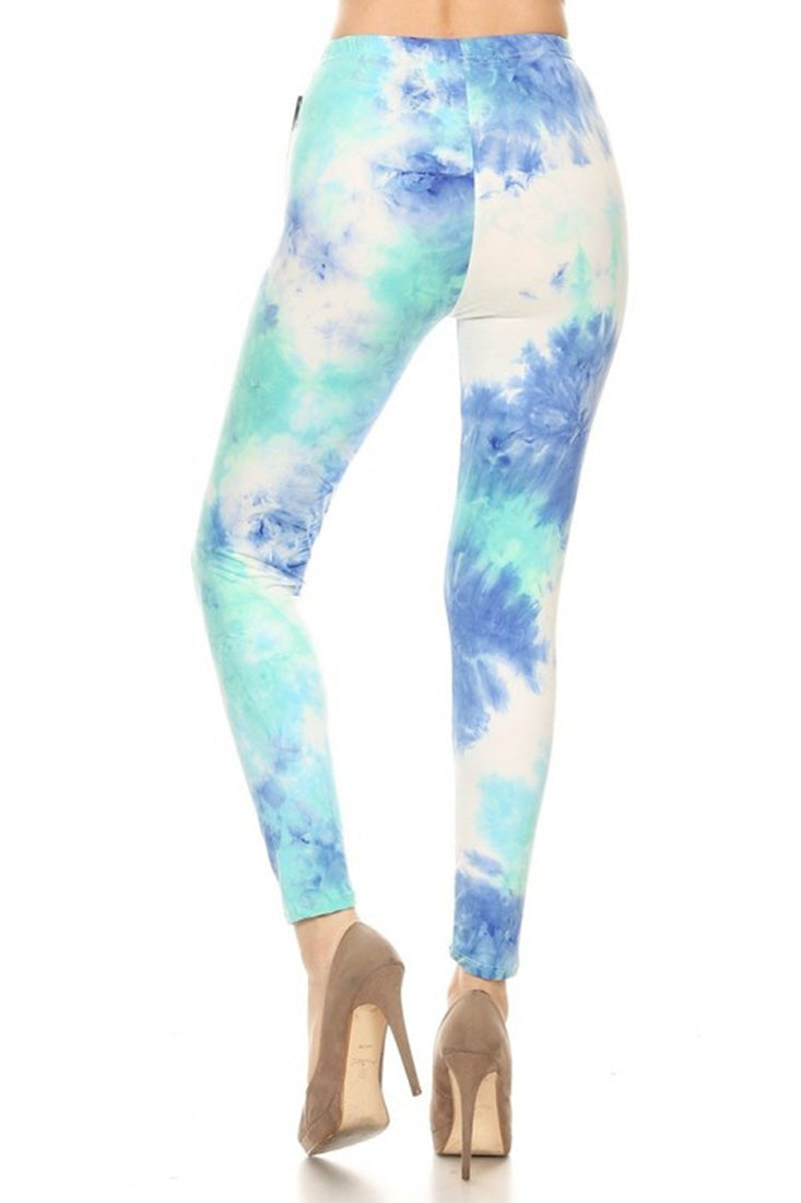 Niobe Clothing Light Blue Tie Dye Leggings - Leggings p_leggings