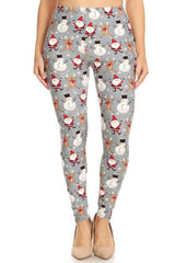 Niobe Clothing Grey Christmas Design Leggings - leggings