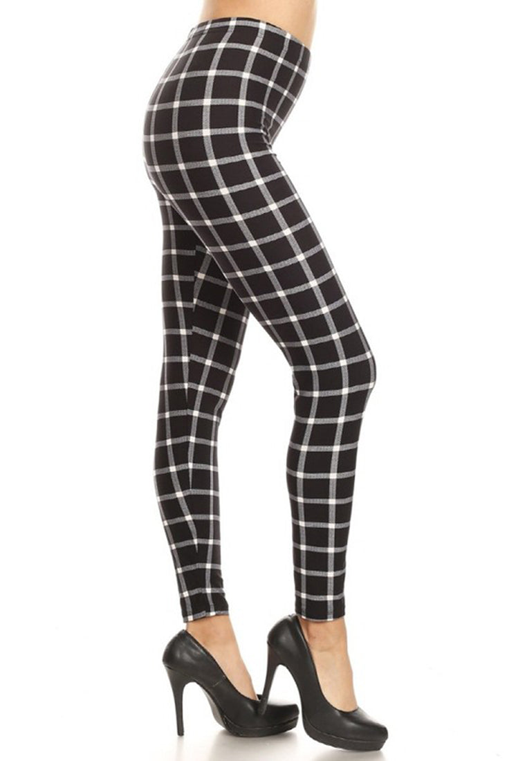 Niobe Clothing Black White Shepherd Check Leggings - Leggings p_leggings