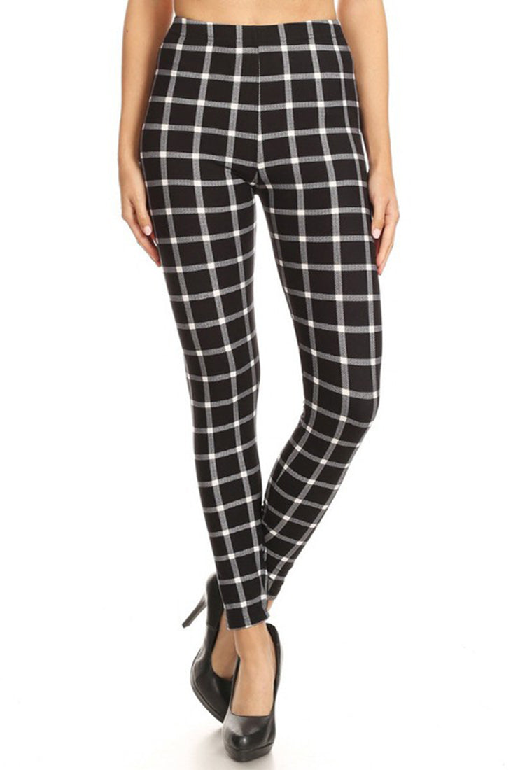 Niobe Clothing Black White Shepherd Check Leggings - Leggings p_leggings
