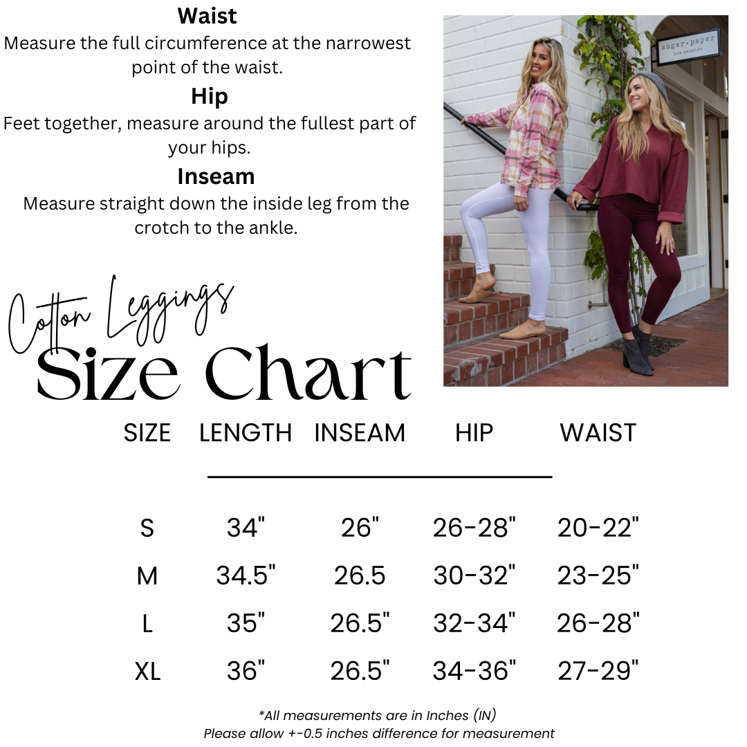 Zenana Cotton Full Length Ankle Leggings - Leggings sb_bottoms