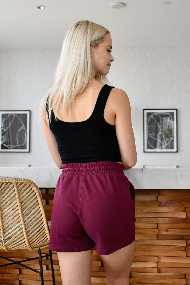 Zenana French Terry Drawstring Waist Shorts - Shorts sb_bottoms