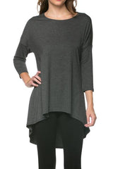 Azules Rayon Span 3/4 Sleeve Tunic Top - Tunics