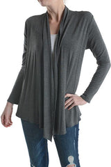 Rayon Span Open Long Sleeve Cardigan (Multiple Colors Available) Cardigans- Niobe Clothing