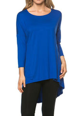 Azules Rayon Span 3/4 Sleeve Tunic Top - Tunics