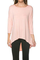 Azules Rayon Span 3/4 Sleeve Tunic Top - Tunics