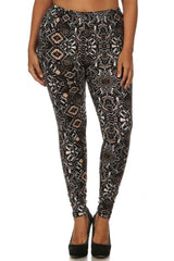 Niobe Clothing Black Symmetry Design Plus Size Leggings - leggings
