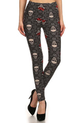 Niobe Clothing Pirate Skull Print Lined Leggings - leggings