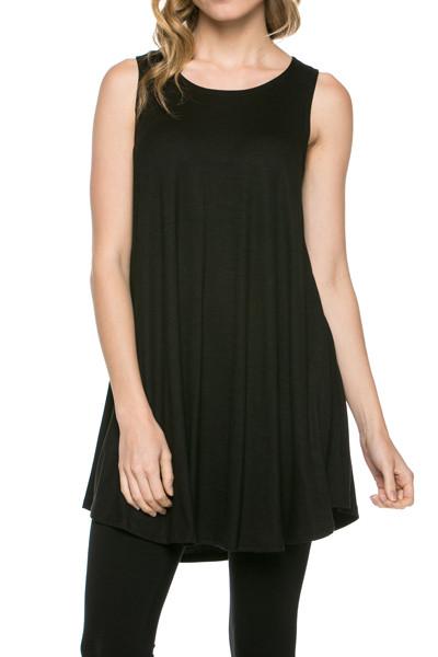 Azules Sleeveless A-line Tank Tunic - Tunics f_tops