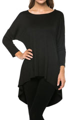 Azules Rayon Span 3/4 Sleeve Tunic Top - Tunics