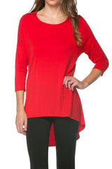 Azules Rayon Span 3/4 Sleeve Tunic Top - Tunics
