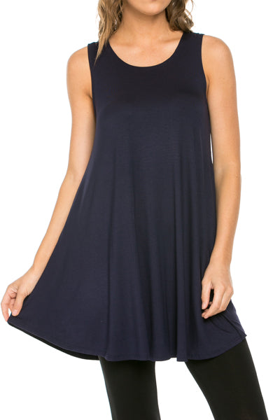 Azules Sleeveless A-line Tank Tunic - Tunics f_tops