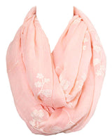 Niobe Clothing Floral Embroidery Design Infinity Loop Scarf - Scarves