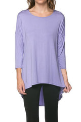 Azules Rayon Span 3/4 Sleeve Tunic Top - Tunics