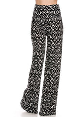 Niobe Clothing High Waist Foldover Boho Palazzo Pants (Tribal Aztec) - pants