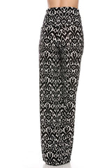Niobe Clothing High Waist Foldover Boho Palazzo Pants (Tribal Aztec) - pants