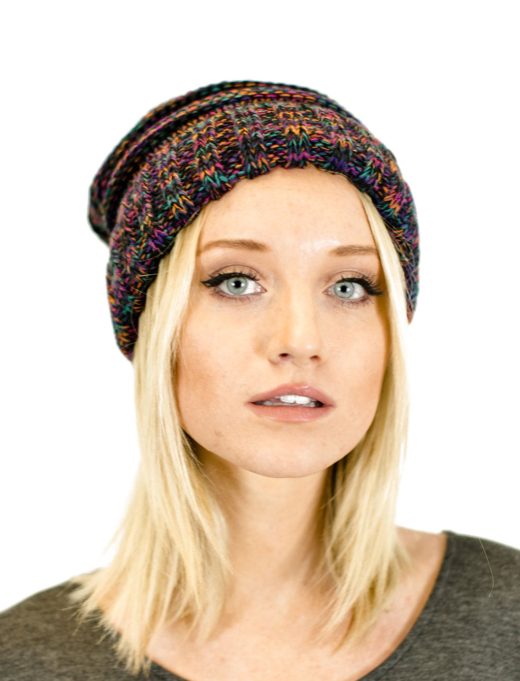 Unisex Solid Oversized Slouchy Knit Beanie