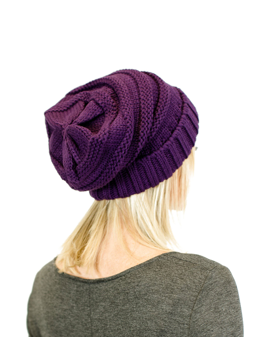 Unisex Solid Oversized Slouchy Knit Beanie