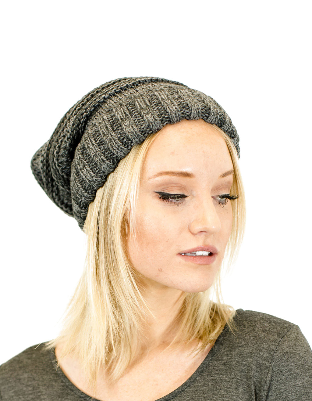 Unisex Solid Oversized Slouchy Knit Beanie
